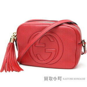 Gucci Soho Leather Disco Bag Red Tassel Interlocking GG Fringe Crossbody